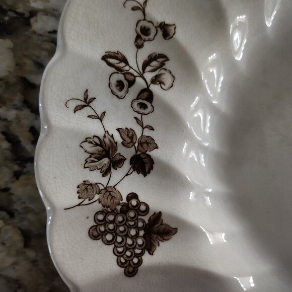 Bountiful brown by Myott Staffordshire England. Transferware Oval platter. 16.5 - Picture 6 of 13